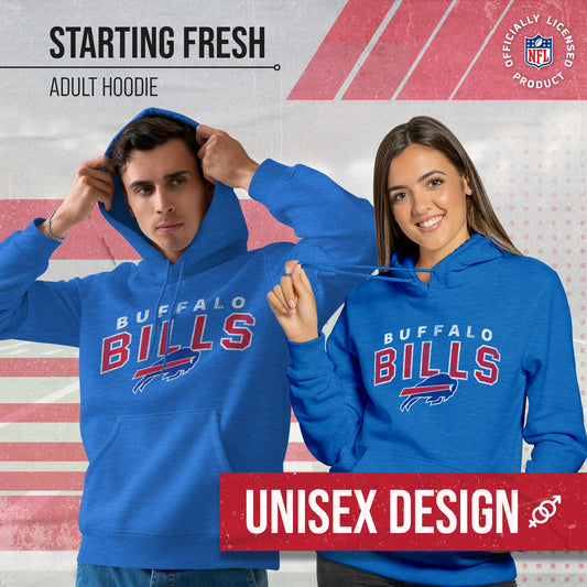 Buffalo Bills NFL Adult Unisex Starting Fresh Ultra Soft Fleece Hooded Sweatshirt - Royal