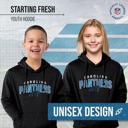 Carolina Panthers NFL Youth Starting Fresh Hoodie- Pro Football Sweatshirt for Boys and Girls - Black