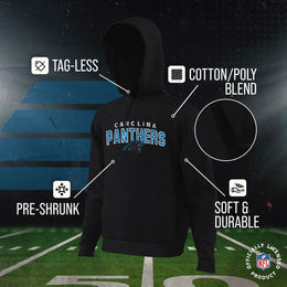 Carolina Panthers NFL Youth Starting Fresh Hoodie- Pro Football Sweatshirt for Boys and Girls - Black
