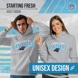 Carolina Panthers NFL Adult Unisex Starting Fresh Ultra Soft Fleece Hooded Sweatshirt - Athletic Heather
