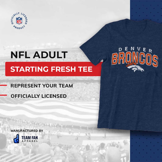Denver Broncos NFL Starting Fresh Short Sleeve Heather T-Shirt - Navy