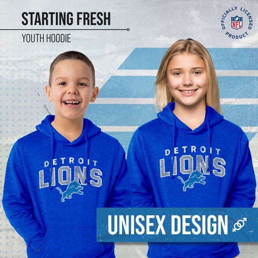 Detroit Lions NFL Youth Starting Fresh Hoodie- Pro Football Sweatshirt for Boys and Girls - Royal