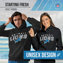 Detroit Lions NFL Adult Unisex Starting Fresh Ultra Soft Fleece Hooded Sweatshirt - Black Heather