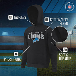 Detroit Lions NFL Adult Unisex Starting Fresh Ultra Soft Fleece Hooded Sweatshirt - Black Heather