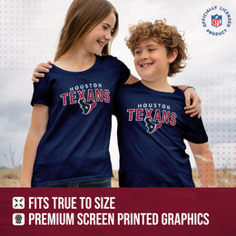 Houston Texans NFL Youth Starting Fresh Tee- Pro Football Tag-Less T-Shirt For Boys & Girls - Navy
