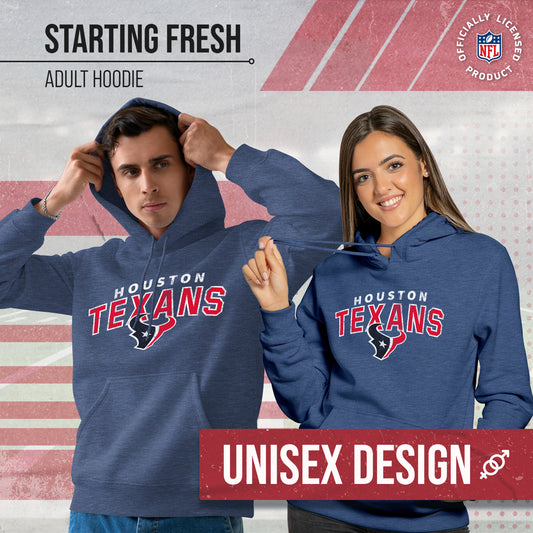 Houston Texans NFL Adult Unisex Starting Fresh Ultra Soft Fleece Hooded Sweatshirt - Navy