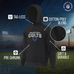 Indianapolis Colts NFL Adult Unisex Starting Fresh Ultra Soft Fleece Hooded Sweatshirt - Black Heather