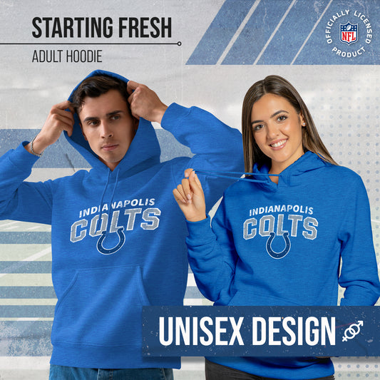 Indianapolis Colts NFL Adult Unisex Starting Fresh Ultra Soft Fleece Hooded Sweatshirt - Royal