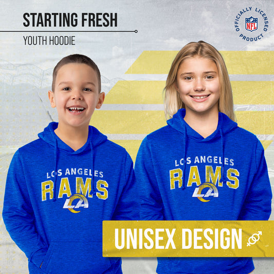 Los Angeles Rams NFL Youth Starting Fresh Hoodie- Pro Football Sweatshirt for Boys and Girls - Royal