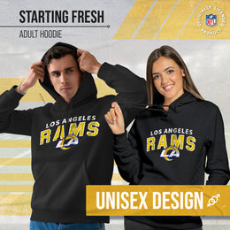 Los Angeles Rams NFL Adult Unisex Starting Fresh Ultra Soft Fleece Hooded Sweatshirt - Black Heather