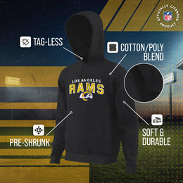 Los Angeles Rams NFL Adult Unisex Starting Fresh Ultra Soft Fleece Hooded Sweatshirt - Black Heather