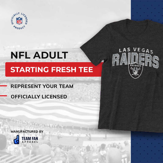Las Vegas Raiders NFL Starting Fresh Short Sleeve Heather T-Shirt - Black