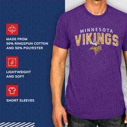 Minnesota Vikings NFL Starting Fresh Short Sleeve Heather T-Shirt - Purple