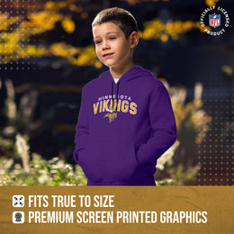 Minnesota Vikings NFL Youth Starting Fresh Hoodie- Pro Football Sweatshirt for Boys and Girls - Purple