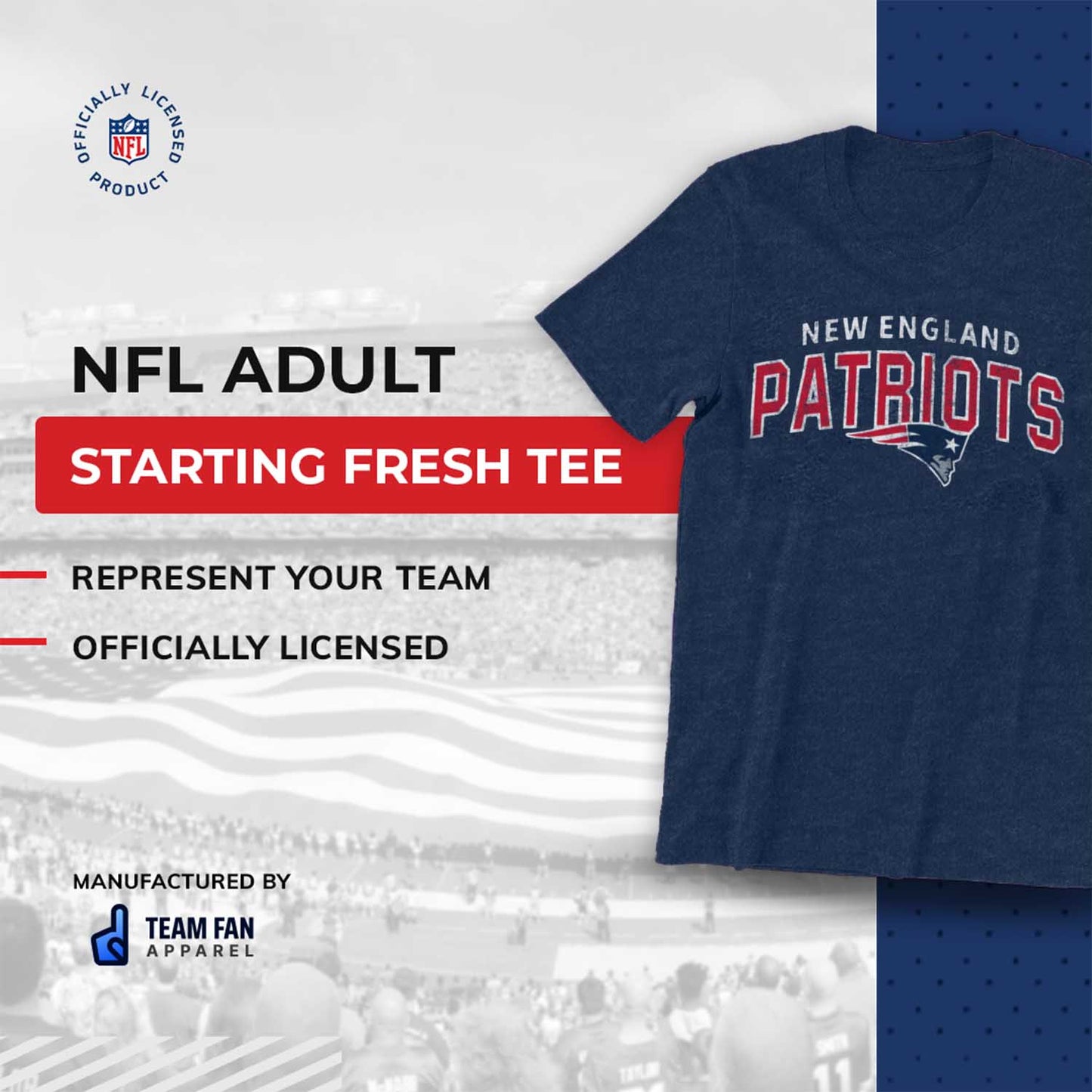 New England Patriots NFL Starting Fresh Short Sleeve Heather T-Shirt - Navy