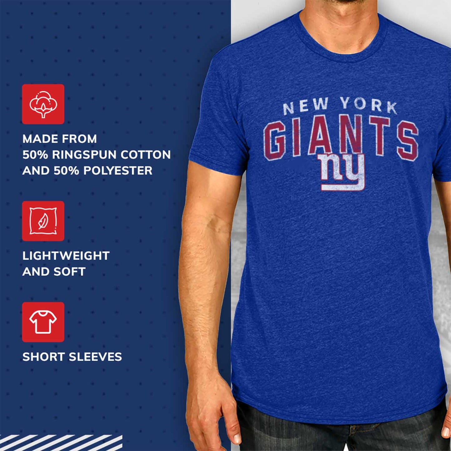 New York Giants NFL Starting Fresh Short Sleeve Heather T-Shirt - Royal