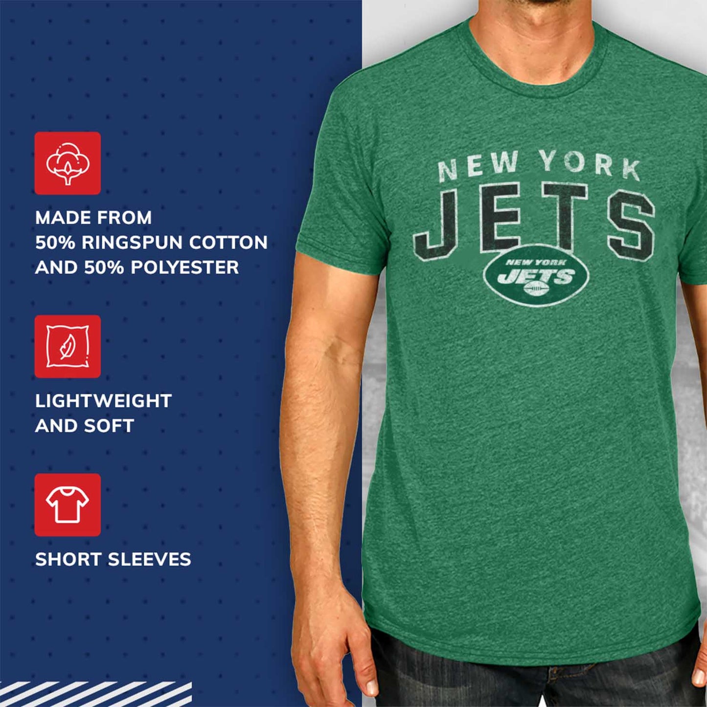 New York Jets NFL Starting Fresh Short Sleeve Heather T-Shirt - Green