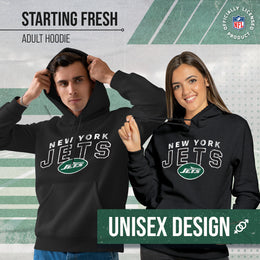 New York Jets NFL Adult Unisex Starting Fresh Ultra Soft Fleece Hooded Sweatshirt - Black Heather