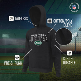 New York Jets NFL Adult Unisex Starting Fresh Ultra Soft Fleece Hooded Sweatshirt - Black Heather