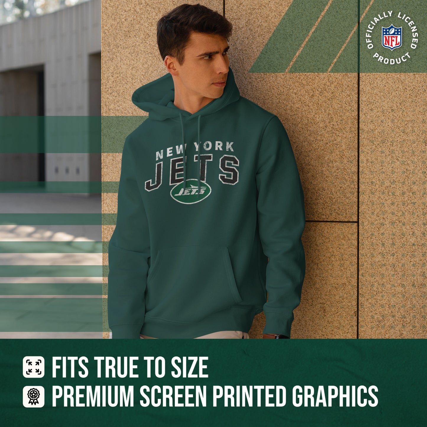 New York Jets NFL Adult Unisex Starting Fresh Ultra Soft Fleece Hooded Sweatshirt - Green