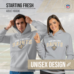 New Orleans Saints NFL Adult Unisex Starting Fresh Ultra Soft Fleece Hooded Sweatshirt - Athletic Heather