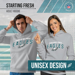 Philadelphia Eagles NFL Adult Unisex Starting Fresh Ultra Soft Fleece Hooded Sweatshirt - Athletic Heather