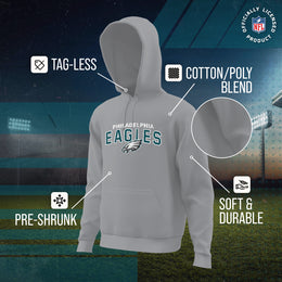 Philadelphia Eagles NFL Adult Unisex Starting Fresh Ultra Soft Fleece Hooded Sweatshirt - Athletic Heather