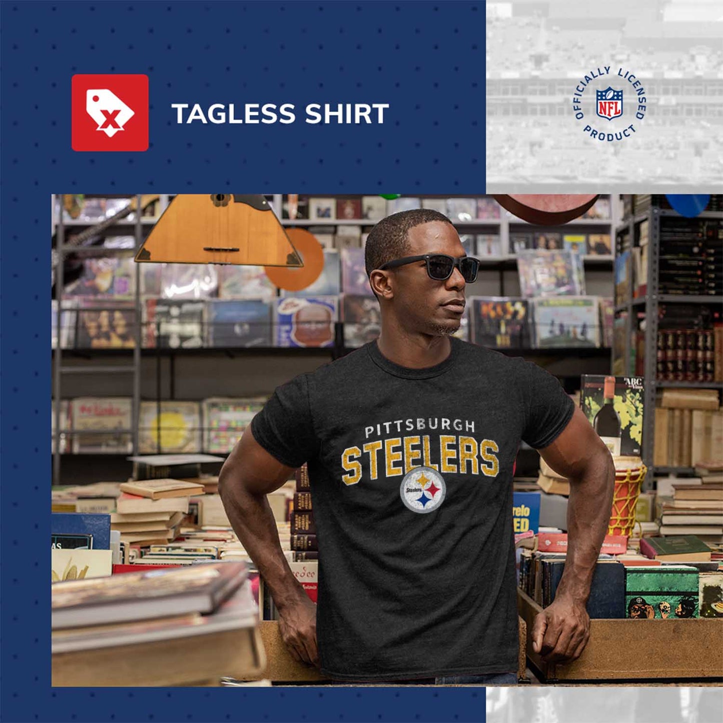 Pittsburgh Steelers NFL Starting Fresh Short Sleeve Heather T-Shirt - Black