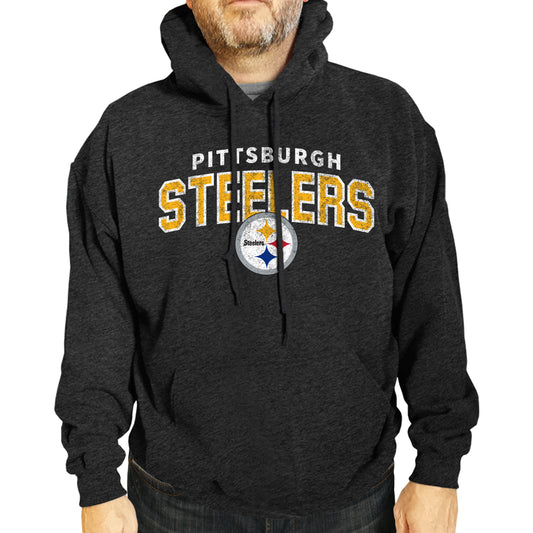 Pittsburgh Steelers NFL Adult Unisex Starting Fresh Ultra Soft Fleece Hooded Sweatshirt - Black Heather