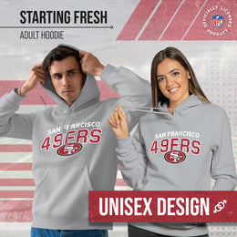 San Francisco 49ers NFL Adult Unisex Starting Fresh Ultra Soft Fleece Hooded Sweatshirt - Athletic Heather