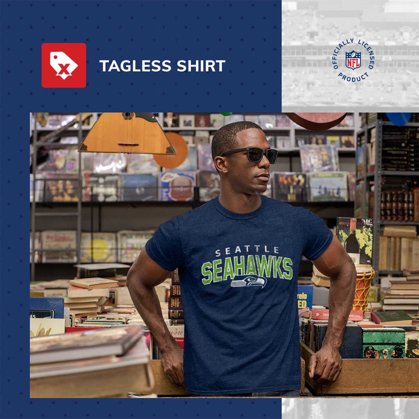 Seattle Seahawks NFL Starting Fresh Short Sleeve Heather T-Shirt - Navy