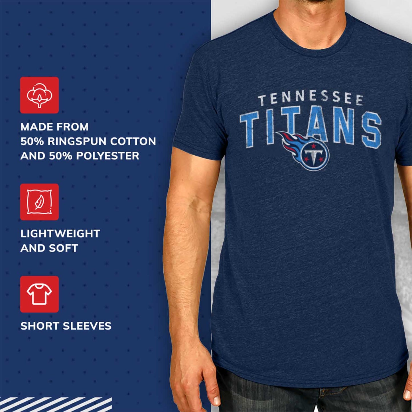 Tennessee Titans NFL Starting Fresh Short Sleeve Heather T-Shirt - Navy