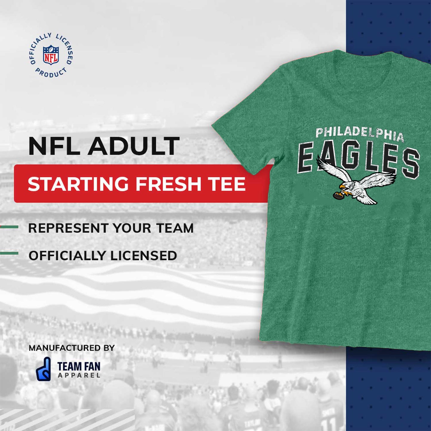 Philadelphia Eagles NFL Starting Fresh Tee - Kelly Green