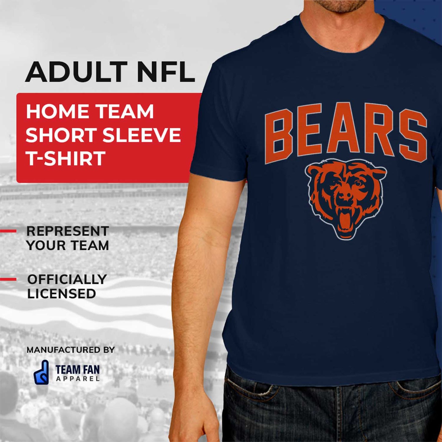 Chicago Bears NFL Home Team Tee - Navy