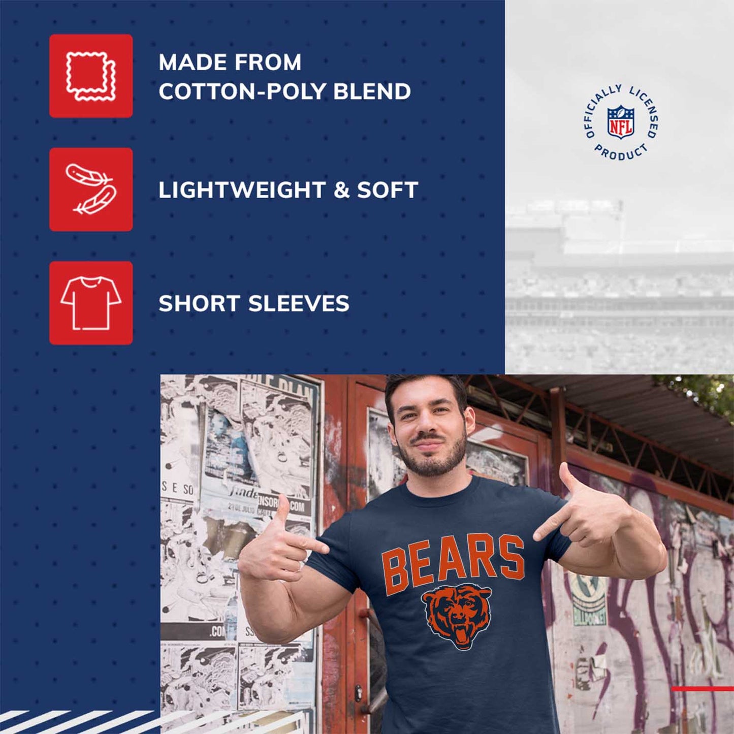 Chicago Bears NFL Home Team Tee - Navy