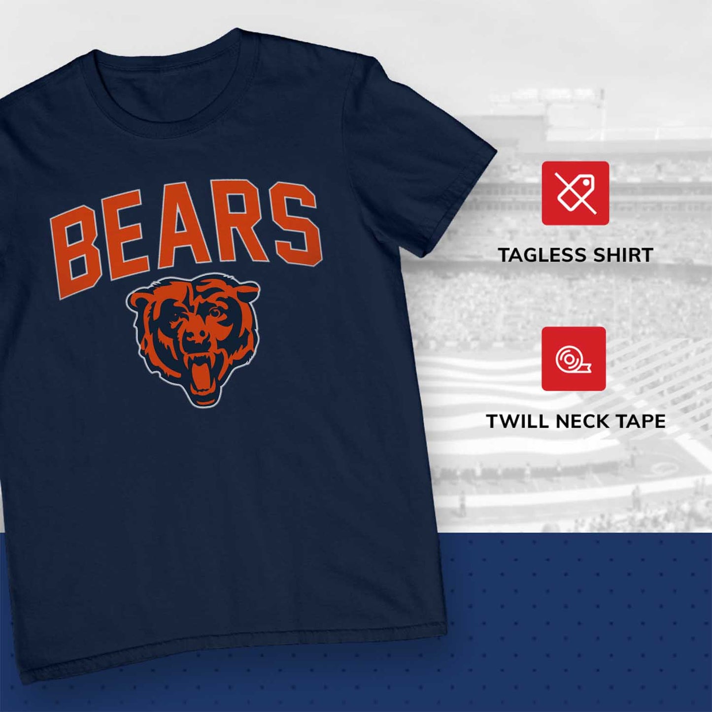 Chicago Bears NFL Home Team Tee - Navy