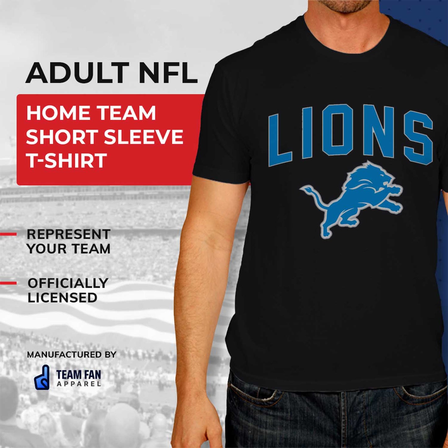 Detroit Lions NFL Home Team Tee - Black