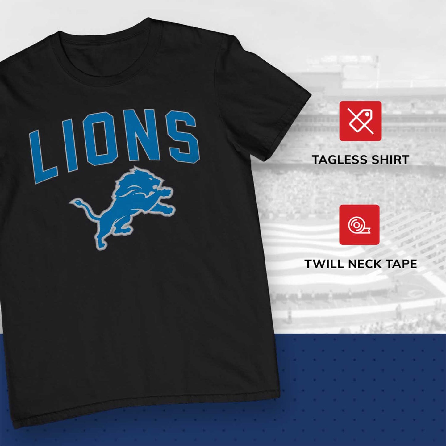 Detroit Lions NFL Home Team Tee - Black