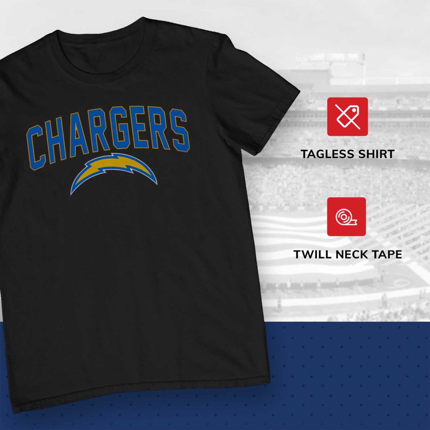 Los Angeles Chargers NFL Home Team Tee - Black