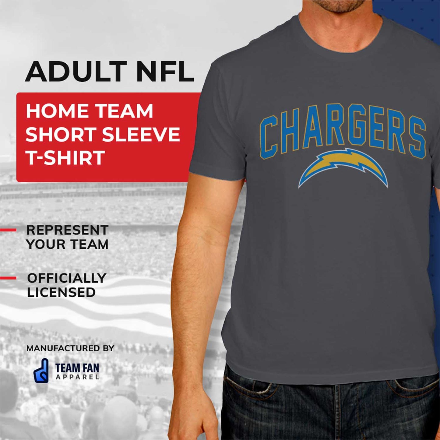 Los Angeles Chargers NFL Home Team Tee - Gray