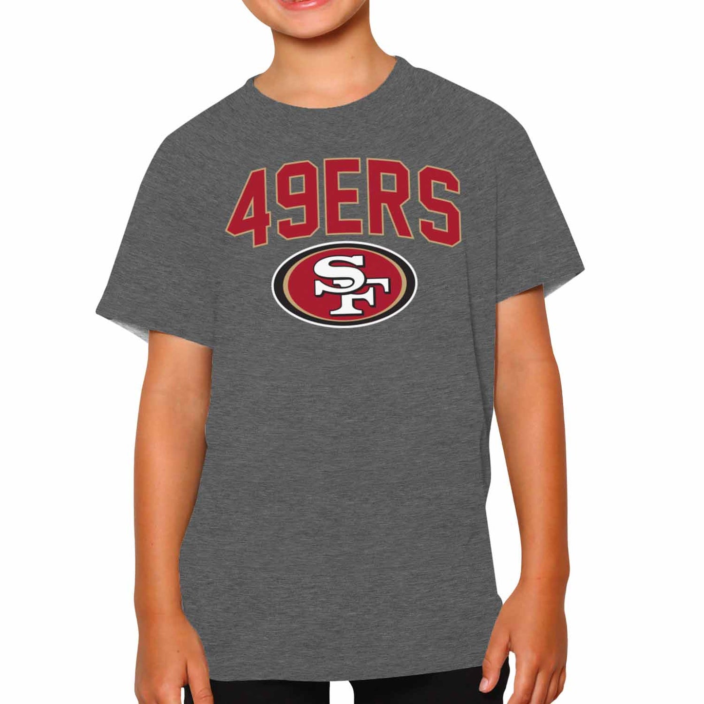 San Francisco 49ers NFL Youth Home Team Tee- Youth Pro Football T-Shirt For Boys & Girls Kids clothes - Sport Gray