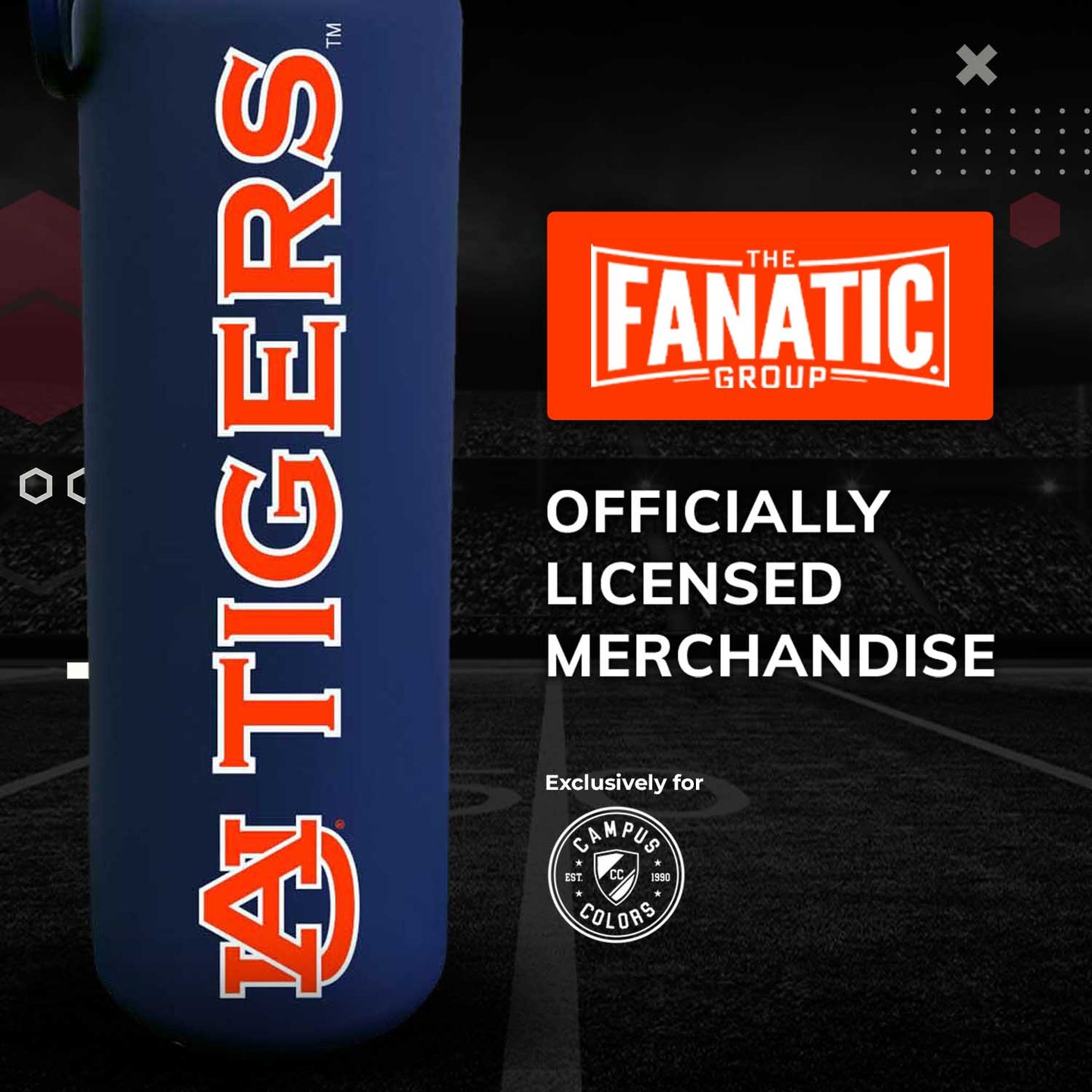 Auburn Tigers NCAA Stainless Steel Water Bottle - Navy
