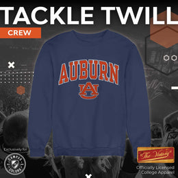 Auburn Tigers Adult Tackle Twill Crewneck - Navy