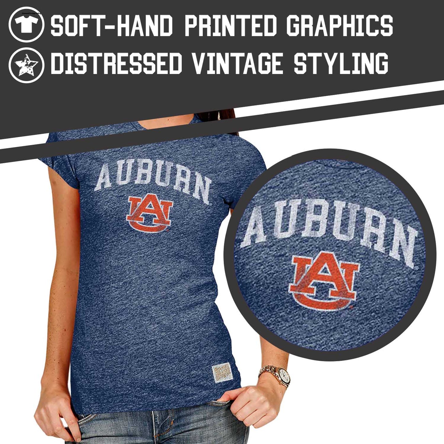 Auburn Tigers University Women's T-Shirt  - Navy