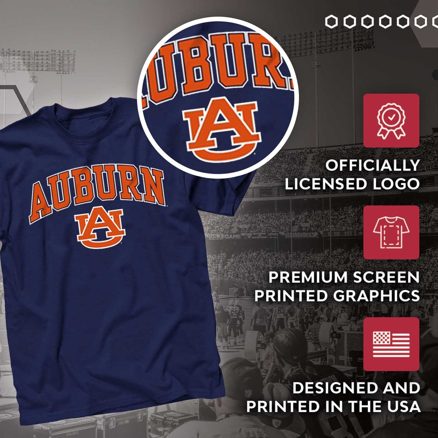 Auburn Tigers NCAA Adult Gameday Cotton T-Shirt - Navy