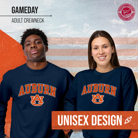 Auburn Tigers Adult Arch & Logo Soft Style Gameday Crewneck Sweatshirt - Navy