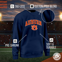 Auburn Tigers Adult Arch & Logo Soft Style Gameday Crewneck Sweatshirt - Navy