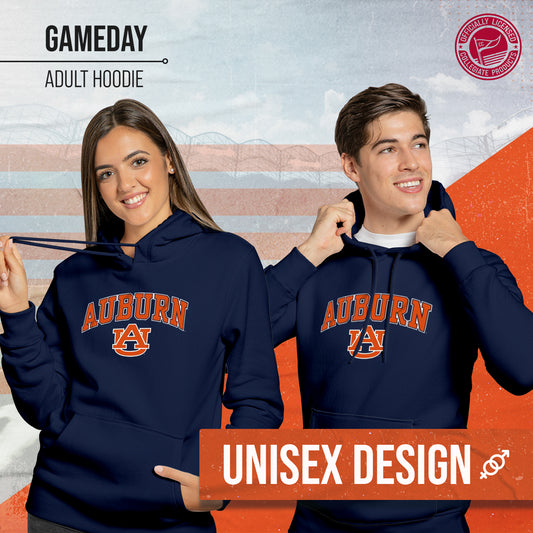 Auburn Tigers Campus Colors Adult Arch & Logo Soft Style Gameday Hooded Sweatshirt  - Navy