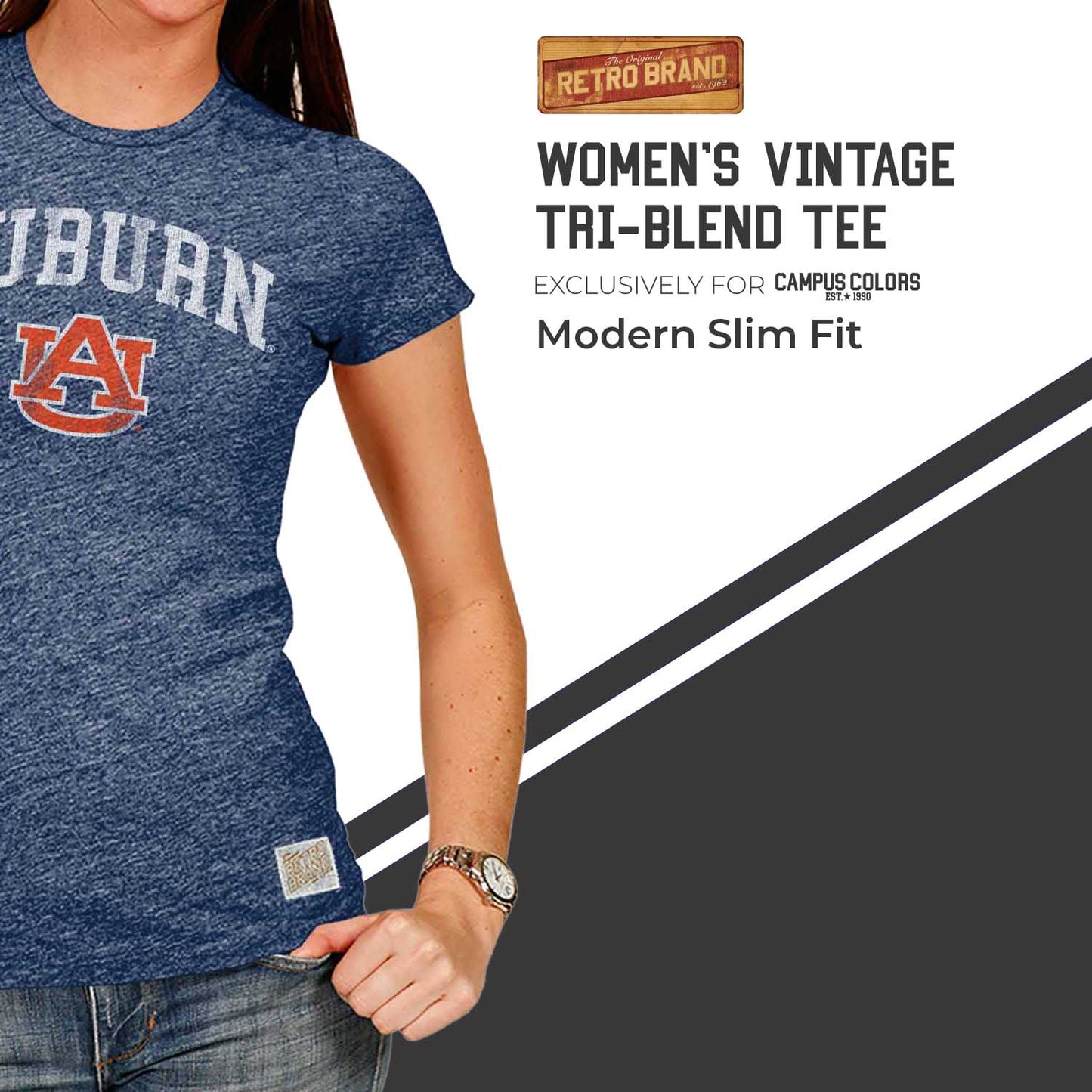 Auburn Tigers University Women's T-Shirt  - Navy