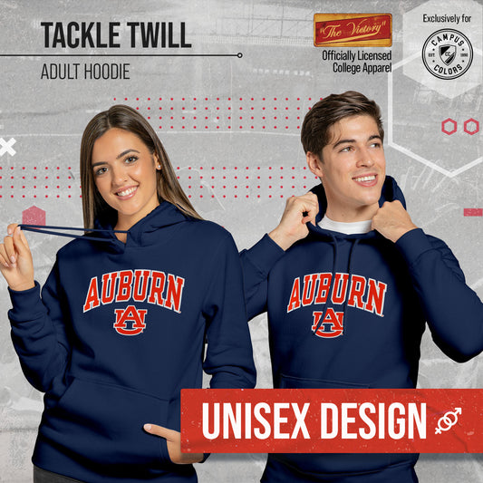 Auburn Tigers NCAA Adult Tackle Twill Hooded Sweatshirt - Navy